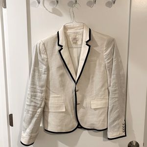 Jcrew white blazer with black trim